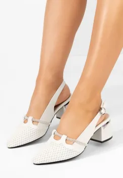 Pantofi slingback Radiancia albi imagine
