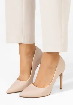 Pantofi stiletto Evangeline bej imagine