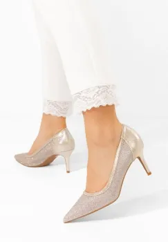 Pantofi stiletto Nidela aurii imagine