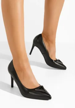 Pantofi stiletto piele Vanicia negri imagine
