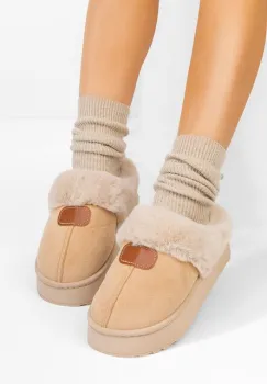 Papuci cu blanita Flufina bej imagine