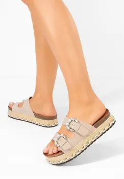 Papuci cu platforma Aidee kaki imagine