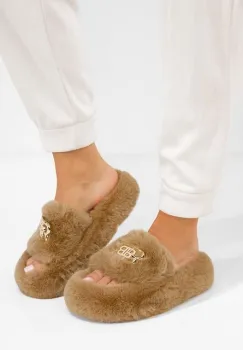 Papuci cu platforma Barea camel imagine