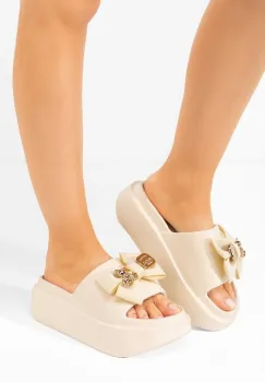 Papuci cu platforma Betie bej imagine