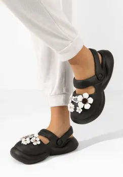 Papuci cu platforma Carola negri imagine