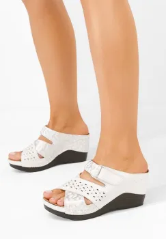 Papuci cu platforma Daysi albi imagine