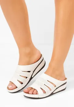 Papuci cu platforma Deneen albi imagine
