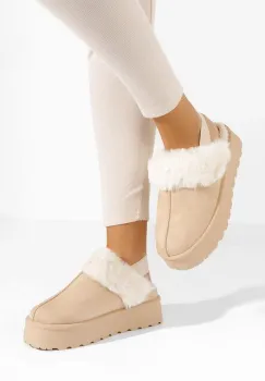 Papuci cu platforma Edden bej imagine