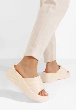 Papuci cu platforma Etana bej imagine