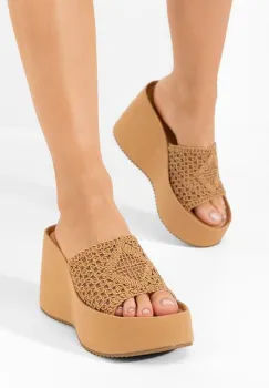 Papuci cu platforma Kimbra kaki imagine