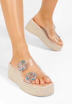 Papuci cu platforma Lakeshia bej imagine