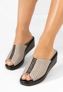 Papuci cu platforma Zoia bej imagine