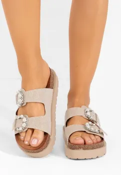 Papuci dama Kamyla kaki imagine