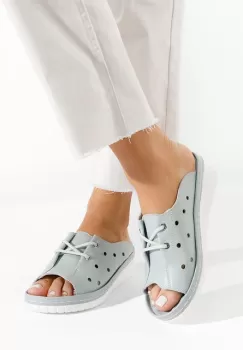 Papuci dama piele Patricia bleu imagine