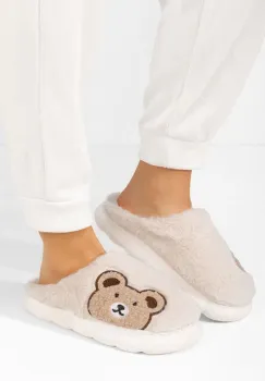 Papuci de casa dama Brandi bej imagine