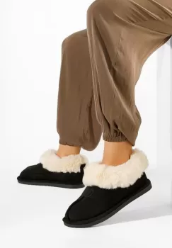 Papuci de casa dama negri Olaria imagine