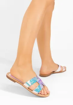 Papuci fara toc Evolla multicolori imagine