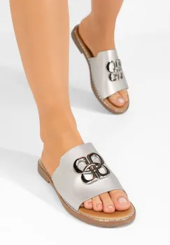 Papuci fara toc Gyselle argintii imagine