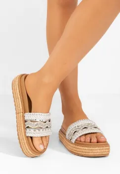 Papuci fara toc Jude albi imagine