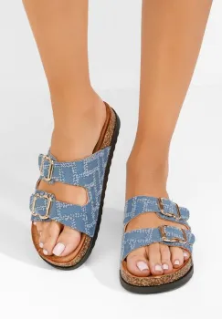 Papuci fara toc Krysta denim imagine