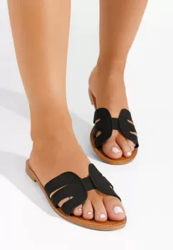 Papuci fara toc Strina negri imagine