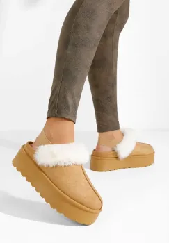 Saboti dama cu platforma Evelyn camel imagine