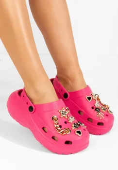 Saboti dama cu platforma Jennifer fuchsia imagine