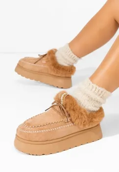 Saboti dama cu platforma Novelia kaki imagine