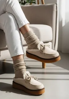 Saboti mocasini dama Seloria bej imagine