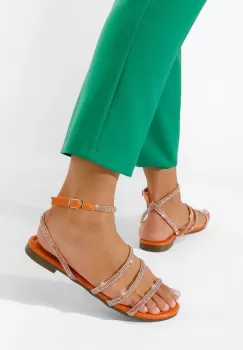 Sandale cu pietricele Avalora portocalii imagine