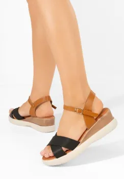 Sandale cu platforma Andrea negre imagine