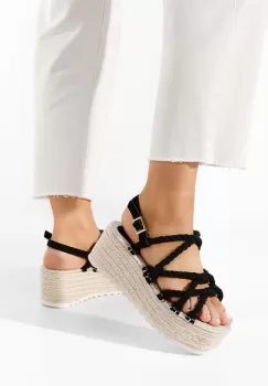 Sandale cu platforma Apia negre imagine