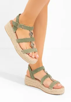Sandale cu platforma Arleta verzi imagine