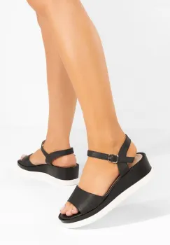 Sandale cu platforma Aurola negre imagine
