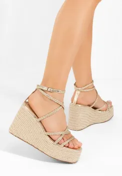 Sandale cu platforma Barnissa aurii imagine