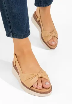 Sandale cu platforma Cristalisa bej imagine