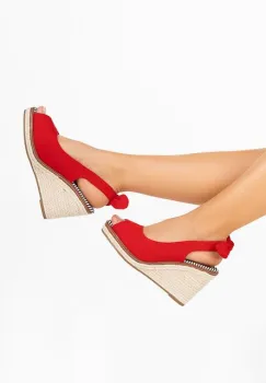 Sandale cu platforma Cyerra rosii imagine