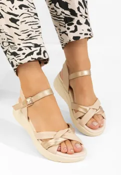 Sandale cu platforma Deloisa aurii imagine