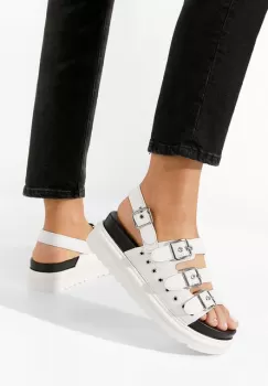 Sandale cu platforma Edena albe imagine