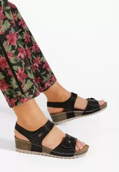 Sandale cu platforma Eliasea negre imagine