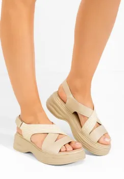 Sandale cu platforma Ilise bej imagine