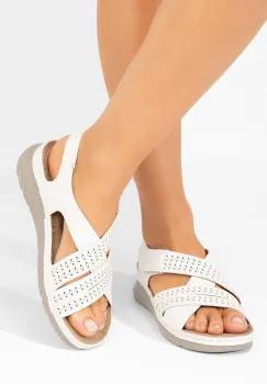 Sandale cu talpa groasa Gyovanna albe imagine