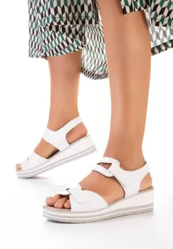 Sandale cu talpa groasa Lalania albe imagine