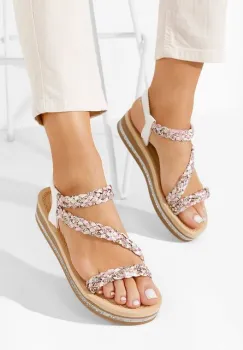 Sandale cu talpa groasa Moniela V2 albe imagine