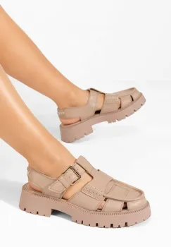 Sandale cu talpa groasa Sadye bej imagine
