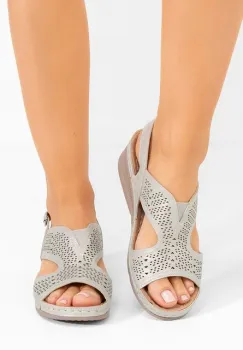 Sandale cu talpa ortopedica Aidena argintii imagine