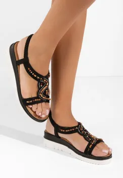 Sandale cu talpa ortopedica Nykita negre imagine