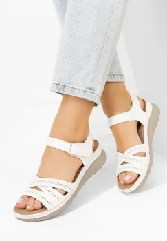 Sandale cu talpa ortopedica Olynda albe imagine