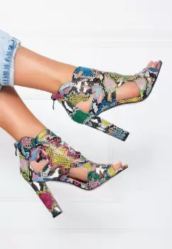 Sandale cu toc Chava Kaki imagine