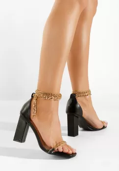 Sandale cu toc gros Alize negre imagine